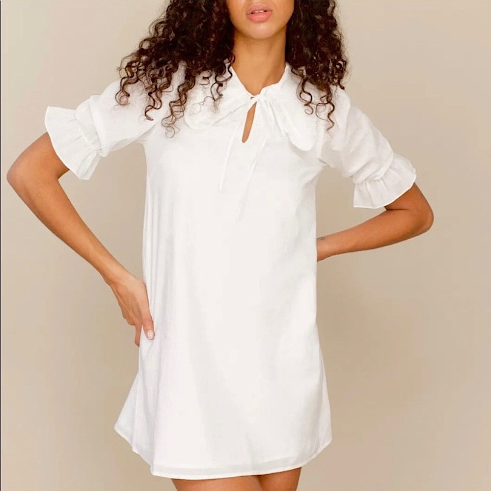 Reformation Reformation Driftwood Peter Pan Collar Dress